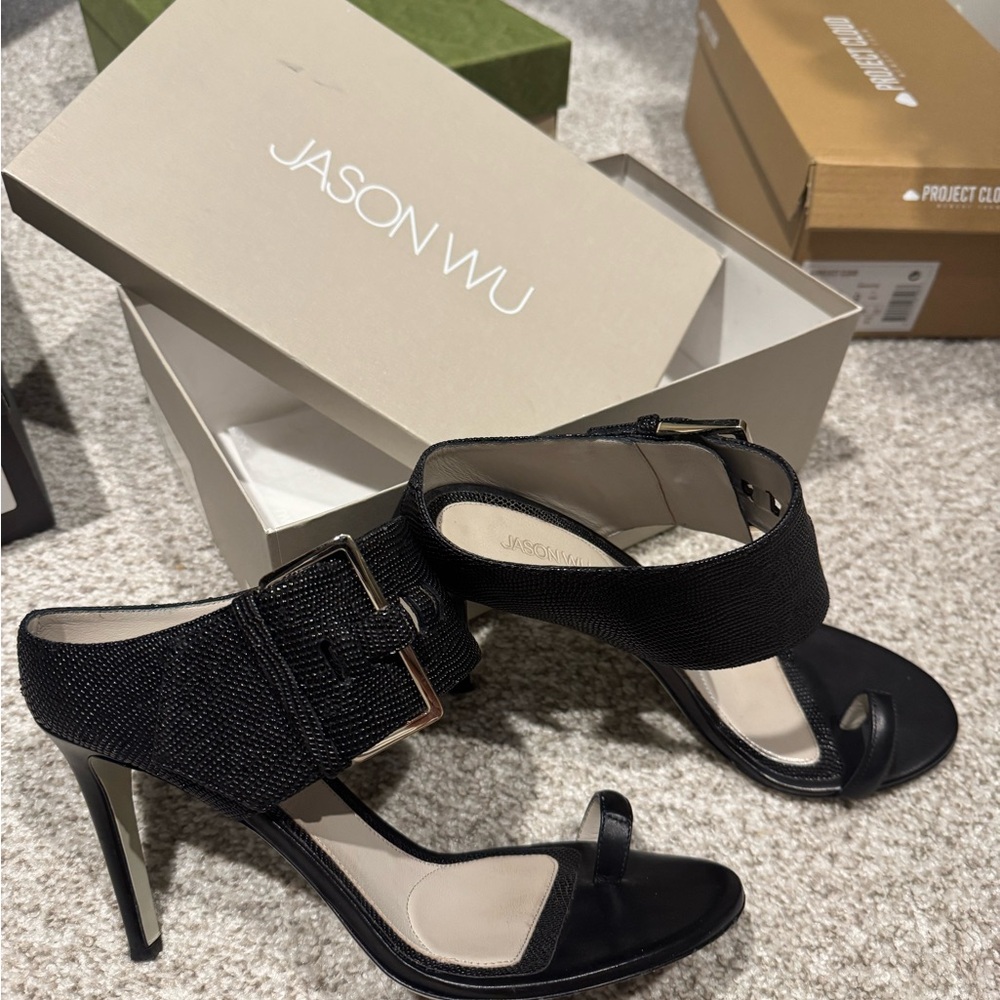 Jason Wu Elegant Black Heeled Sandals